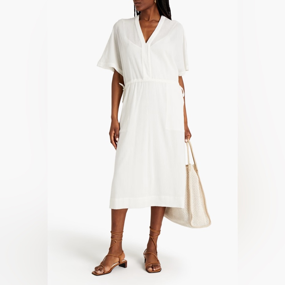 Rag & Bone Elysse Midi Dress Caftan Style White Size Large Orig$495